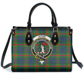 Aiton Tartan Crest Leather Handbag